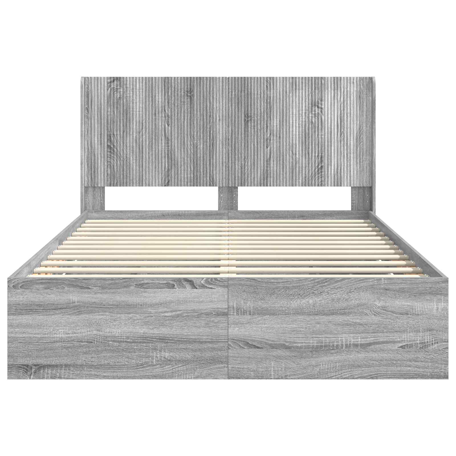 vidaXL Bed Frame with Storage and Headboard Grey Sonoma 150 x 200 cm 6