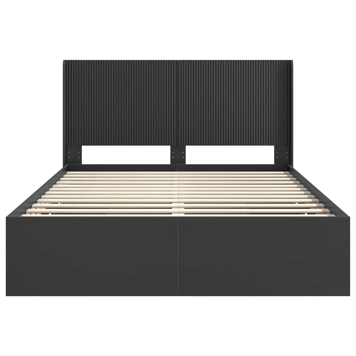vidaXL Bed Frame with Storage and Headboard Black 140 x 200 cm 6