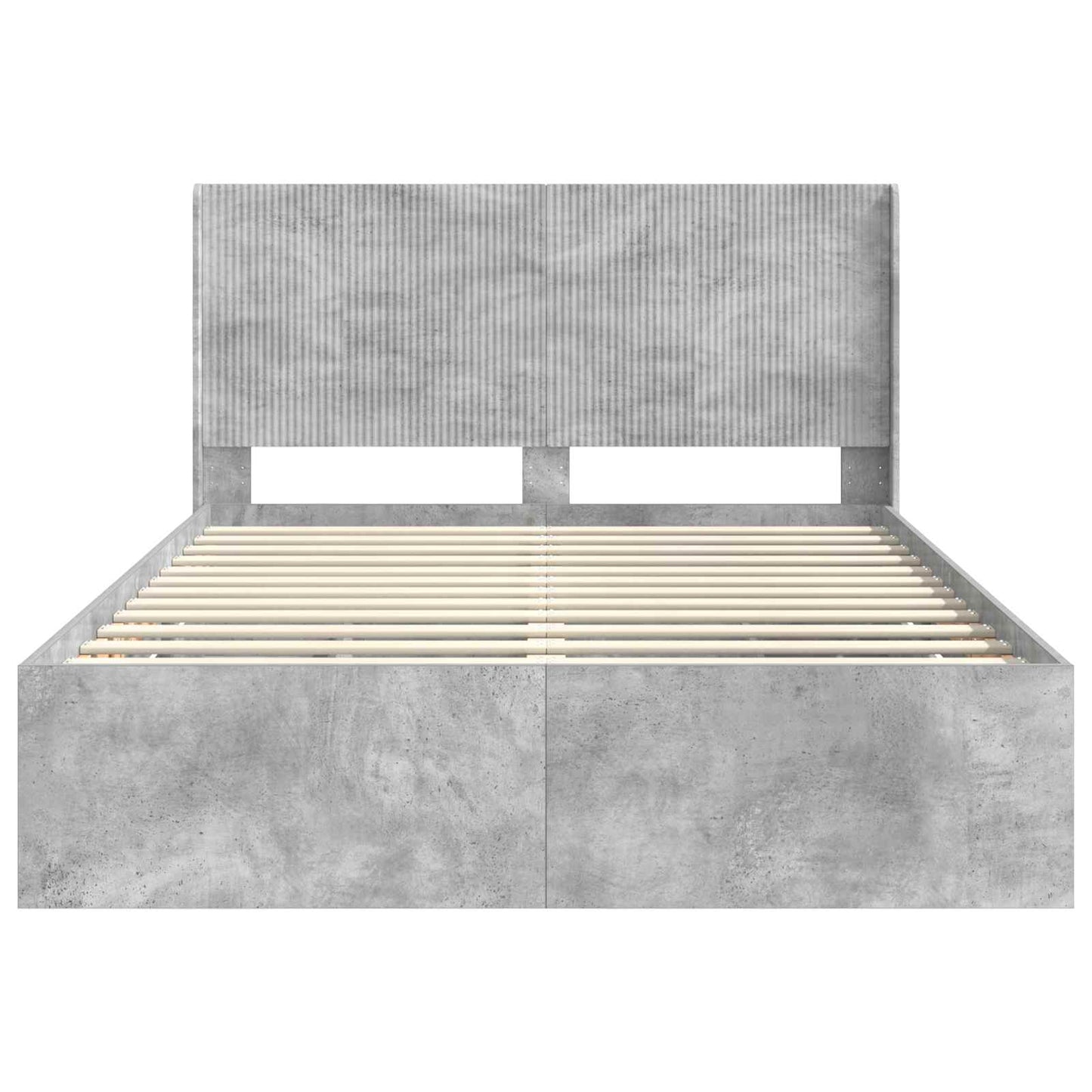 vidaXL Bed Frame with Storage and Headboard Concrete Grey 140 x 200 cm 6