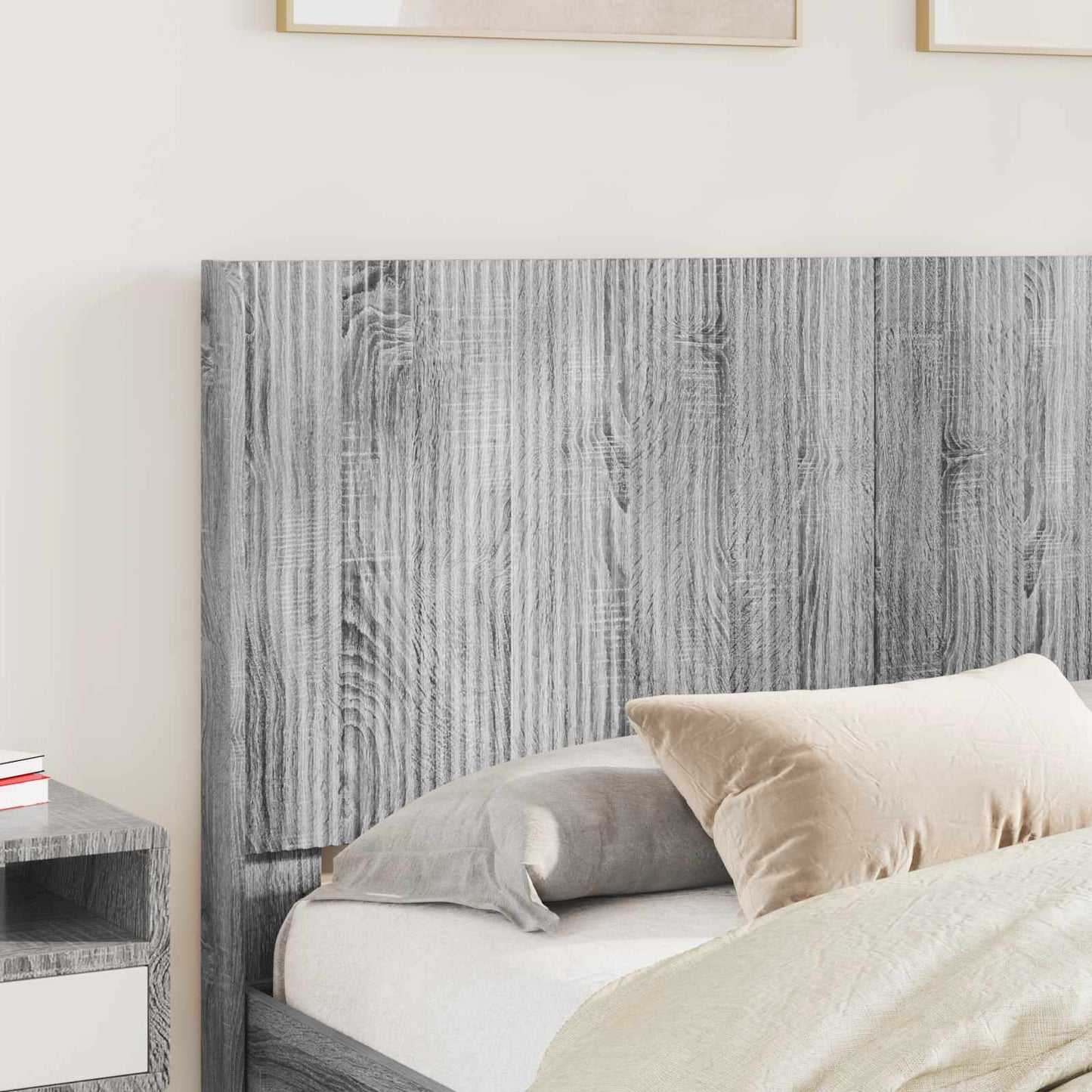 vidaXL Bed Frame with Storage and Headboard Grey Sonoma 140 x 200 cm 3