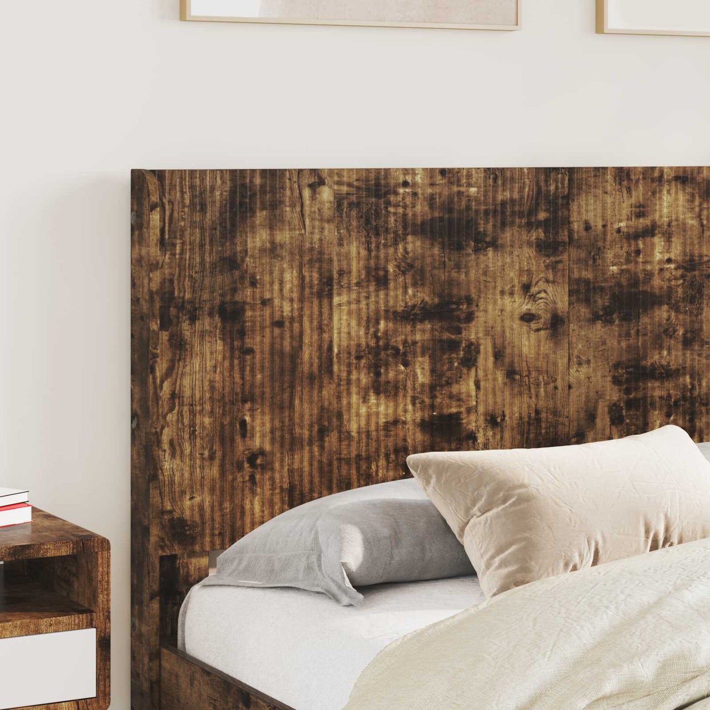 vidaXL Bed Frame with Storage and Headboard Smoked Oak 135 x 190 cm 3