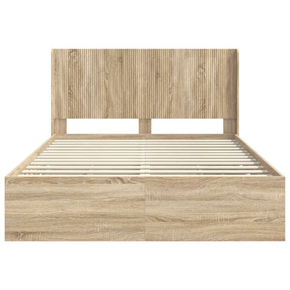 vidaXL Bed Frame with Storage and Headboard Sonoma Oak 120 x 190 cm 6