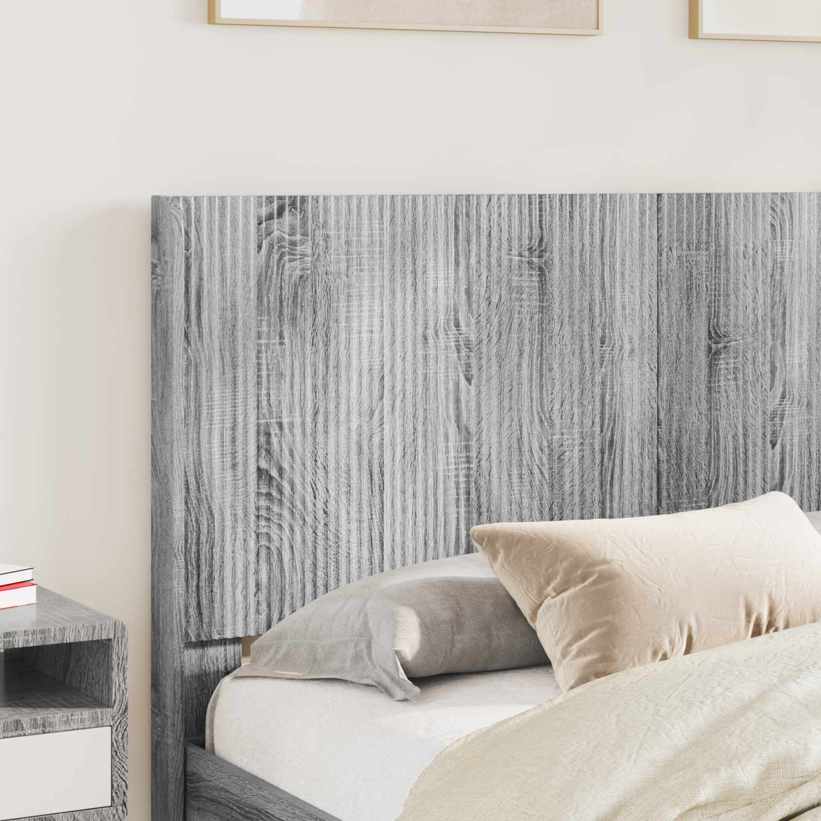 vidaXL Bed Frame with Storage and Headboard Grey Sonoma 120 x 190 cm 3