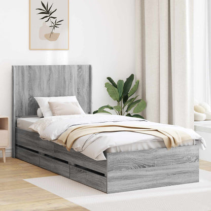 vidaXL Bed Frame with Storage and Headboard Length 190 cm