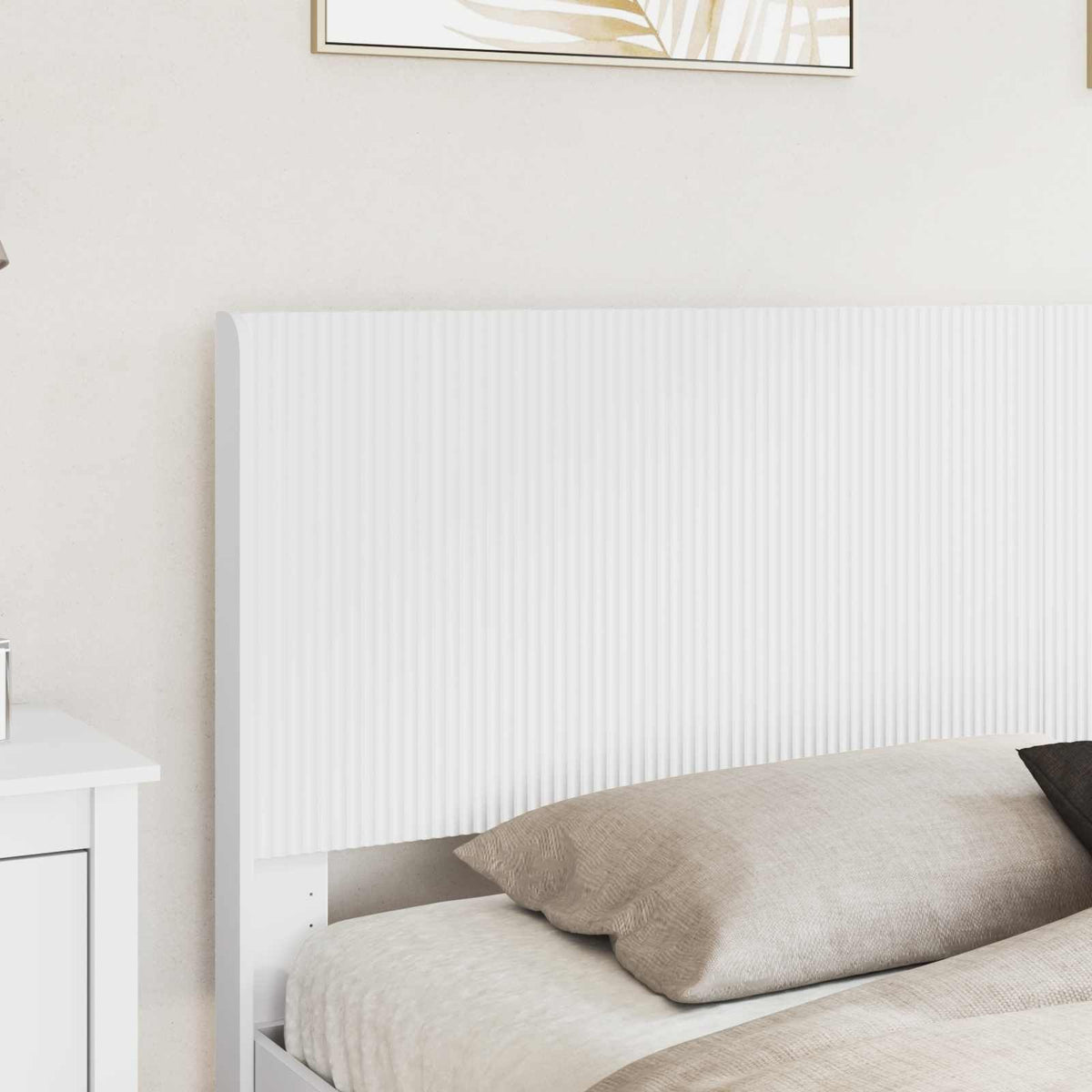 Bed Frame with Storage and Headboard Length 200 cm White 180 cm