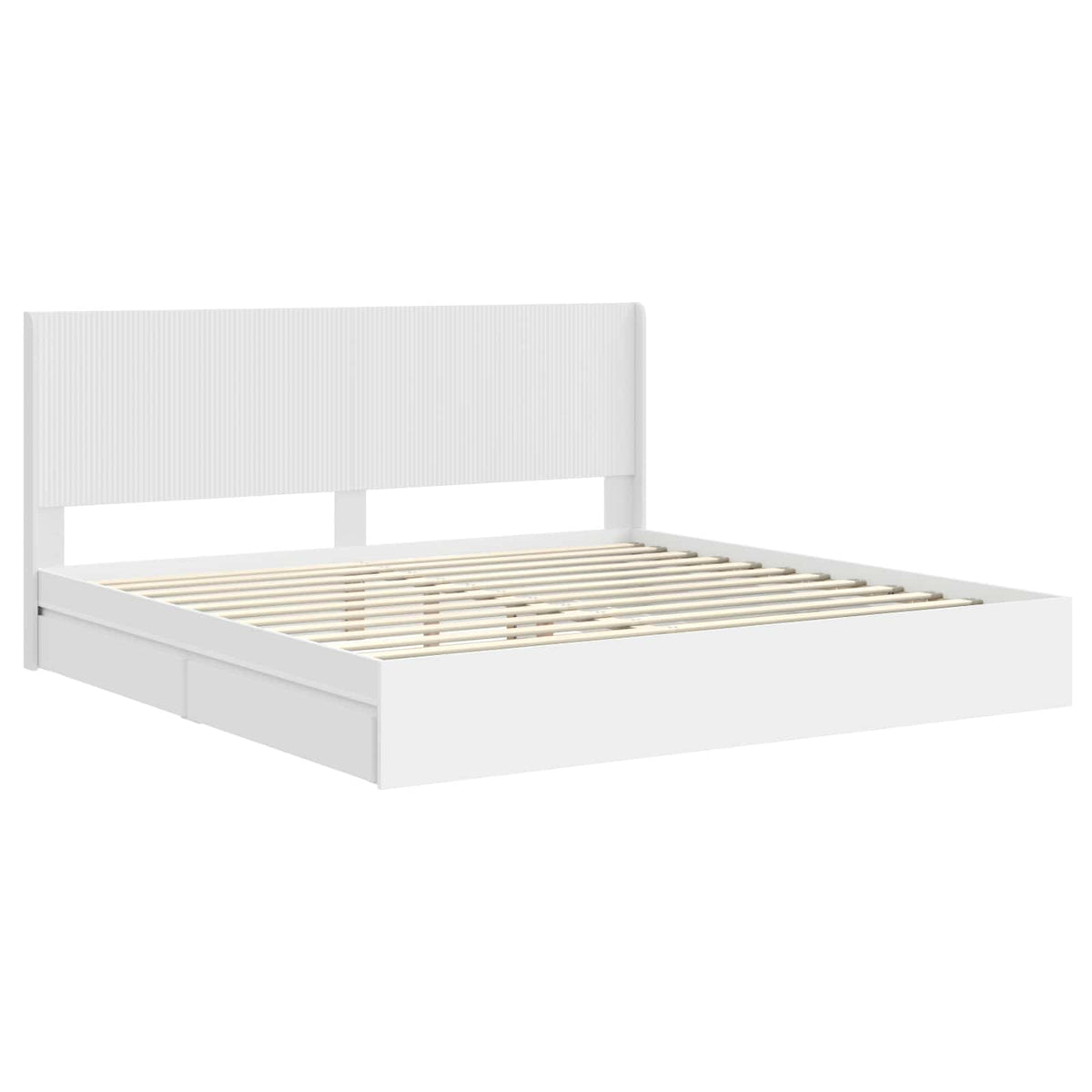 vidaXL Bed Frame with Storage and Headboard White 180 x 200 cm 4