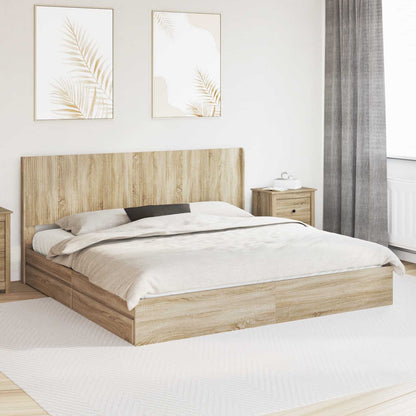 vidaXL Bed Frame with Storage and Headboard Sonoma Oak 180 x 200 cm 1