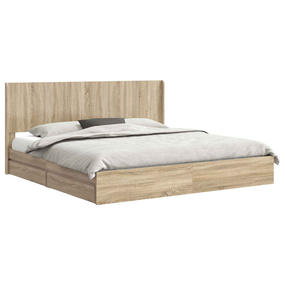 vidaXL Bed Frame with Storage and Headboard Sonoma Oak 180 x 200 cm 2