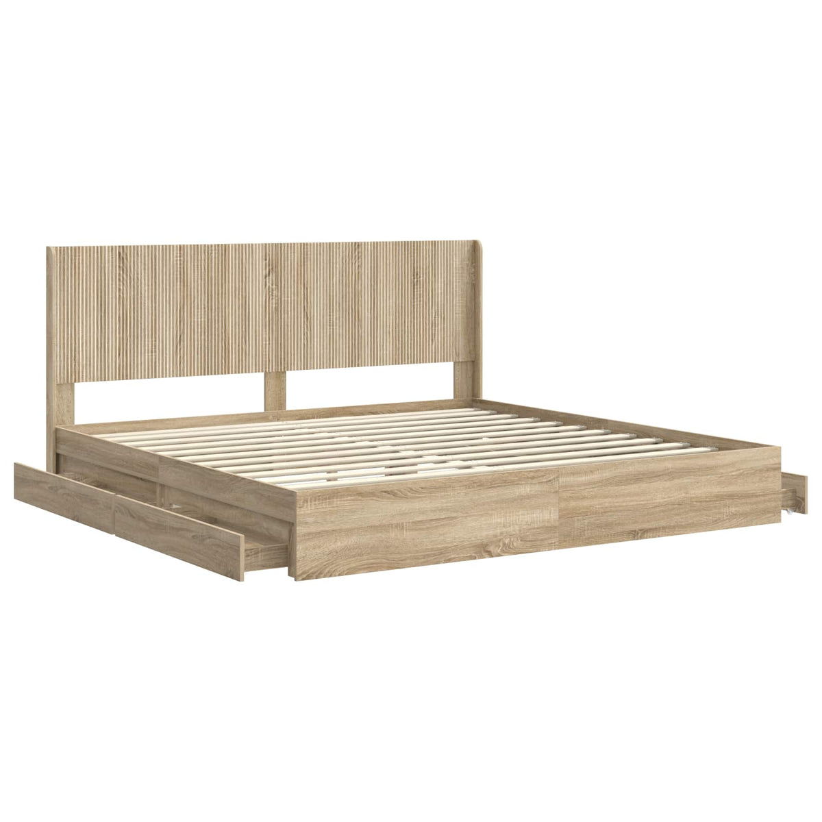vidaXL Bed Frame with Storage and Headboard Sonoma Oak 180 x 200 cm 5