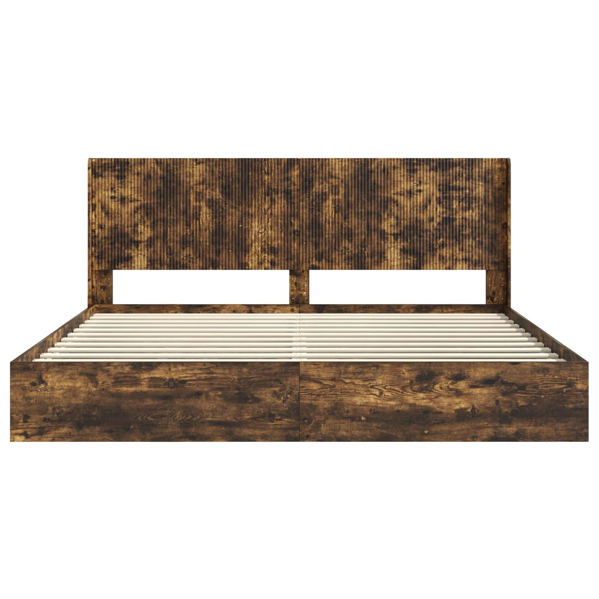 vidaXL Bed Frame with Storage and Headboard Smoked Oak 180 x 200 cm 6