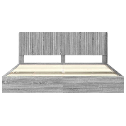 vidaXL Bed Frame with Storage and Headboard Grey Sonoma 180 x 200 cm 5