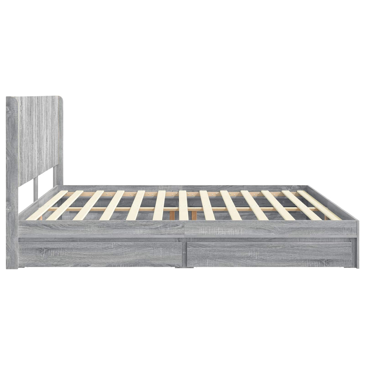 vidaXL Bed Frame with Storage and Headboard Grey Sonoma 180 x 200 cm 6