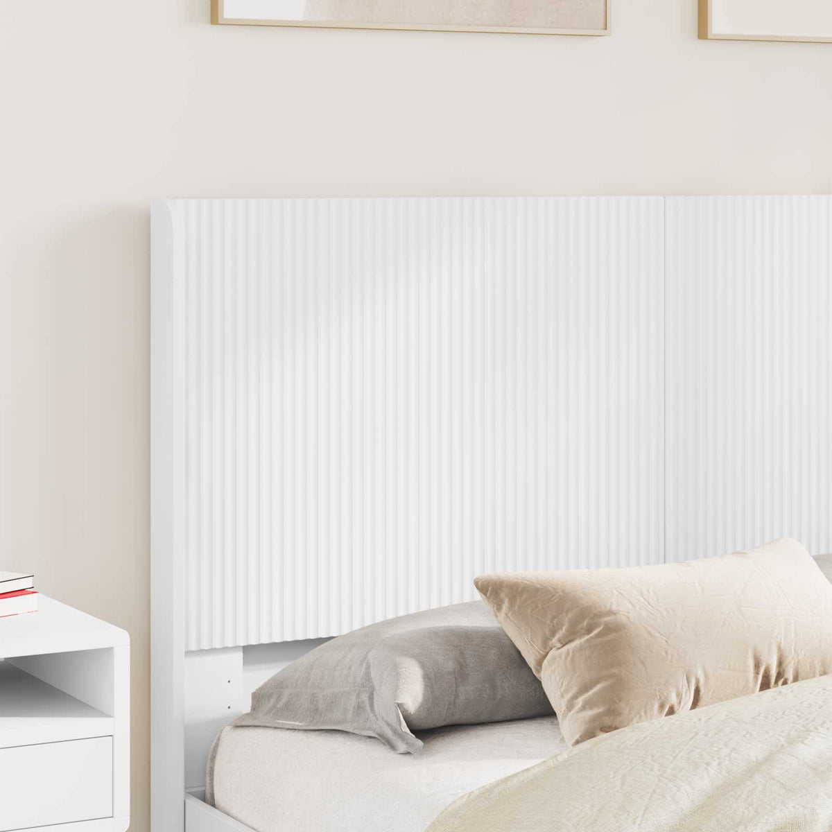 vidaXL Bed Frame with Storage and Headboard White 160 x 200 cm 3