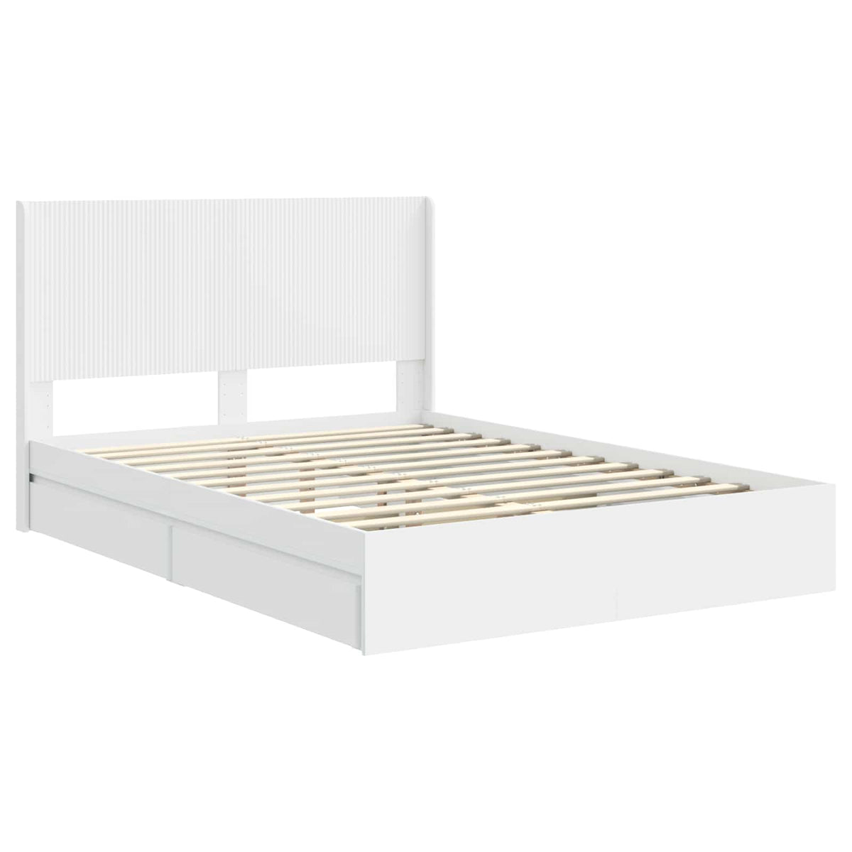 vidaXL Bed Frame with Storage and Headboard White 160 x 200 cm 4