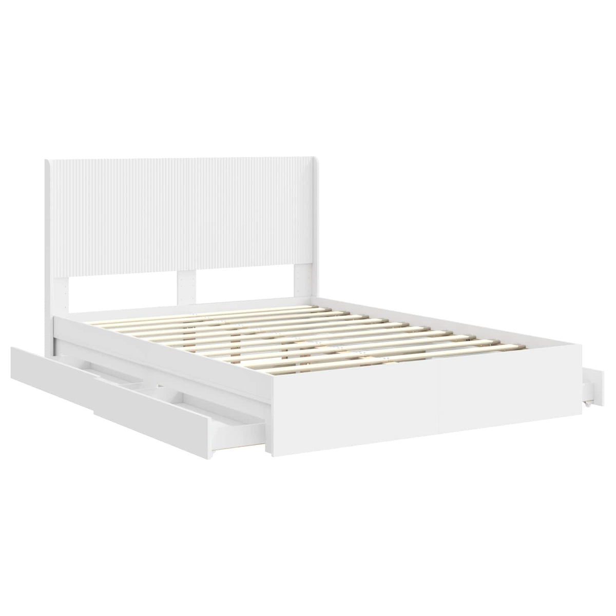 vidaXL Bed Frame with Storage and Headboard White 160 x 200 cm 5
