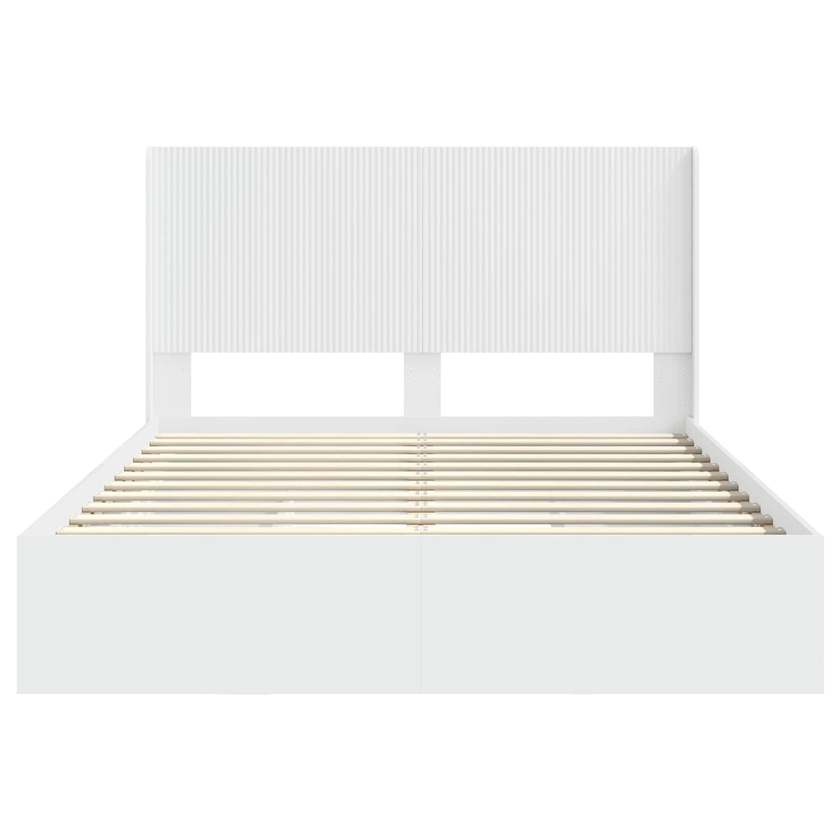 vidaXL Bed Frame with Storage and Headboard White 160 x 200 cm 6