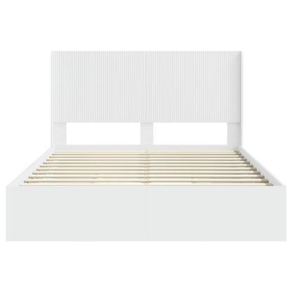 vidaXL Bed Frame with Storage and Headboard White 160 x 200 cm 6