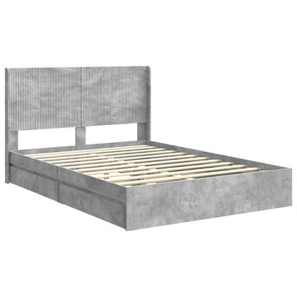 vidaXL Bed Frame with Storage and Headboard Concrete Grey 150 x 200 cm 4