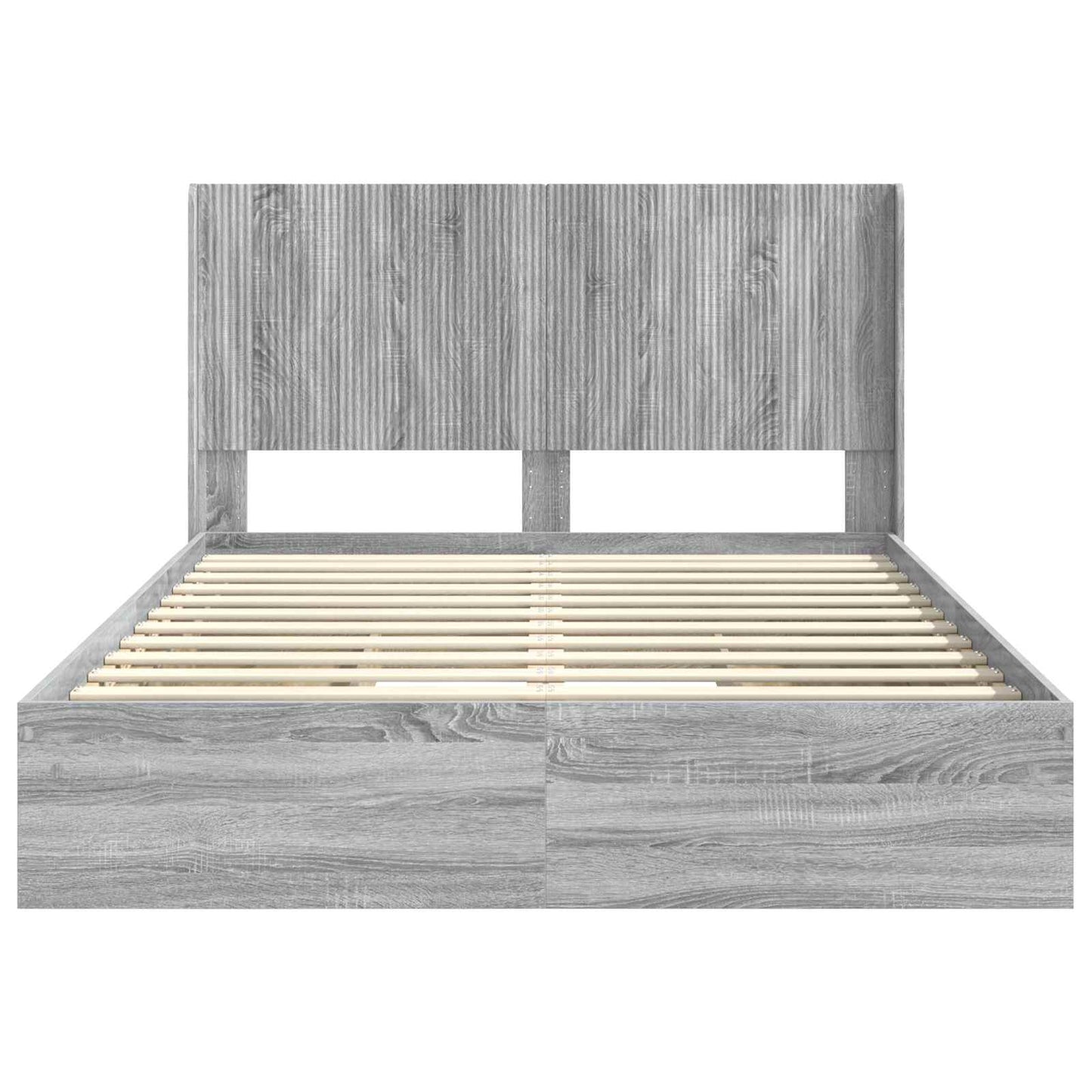 vidaXL Bed Frame with Storage and Headboard Grey Sonoma 150 x 200 cm 6