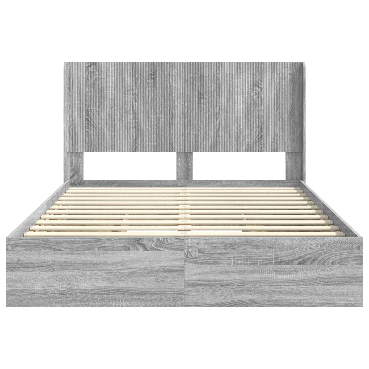 vidaXL Bed Frame with Storage and Headboard Grey Sonoma 140 x 200 cm 6