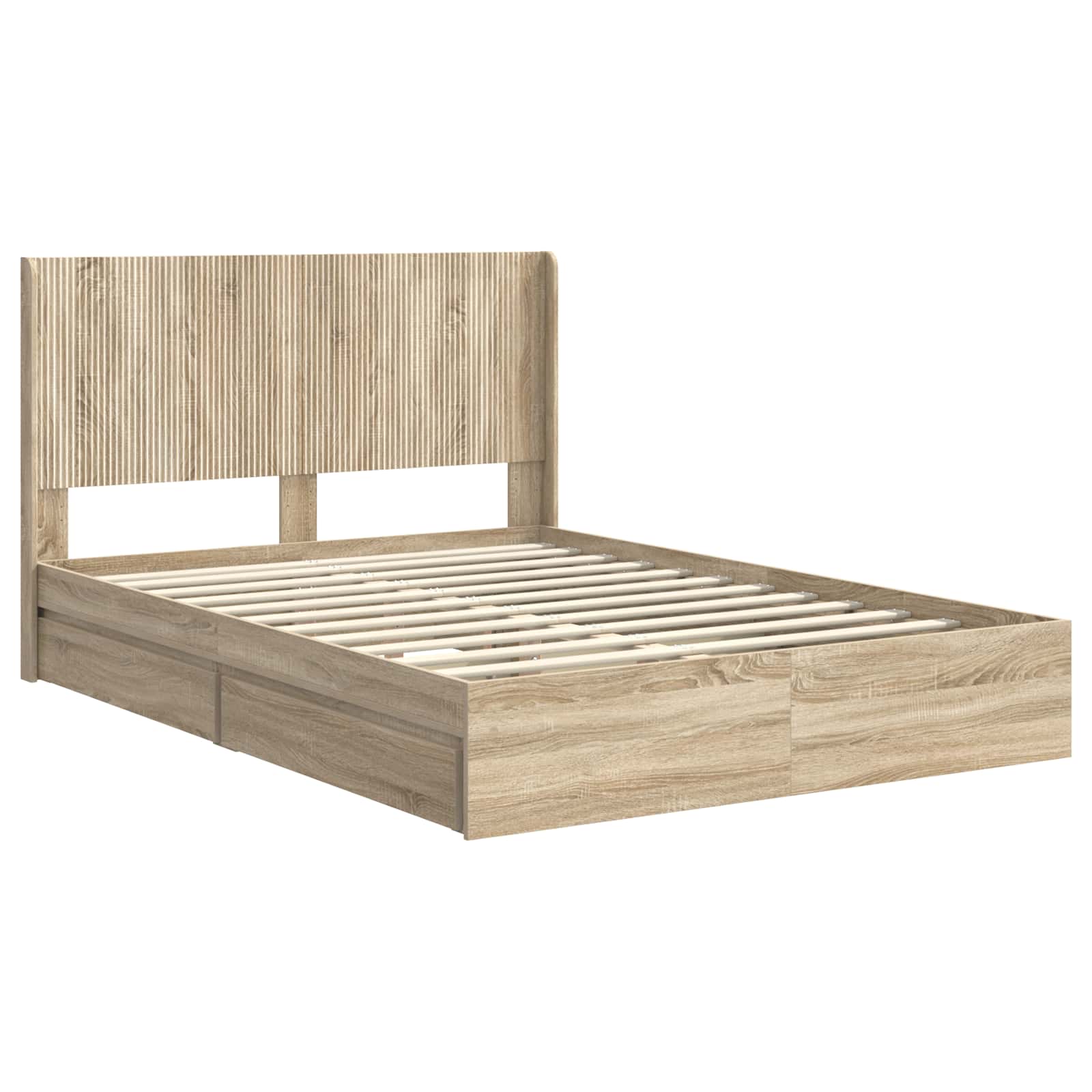 vidaXL Bed Frame with Storage and Headboard 2 pcs Engineered Wood 4