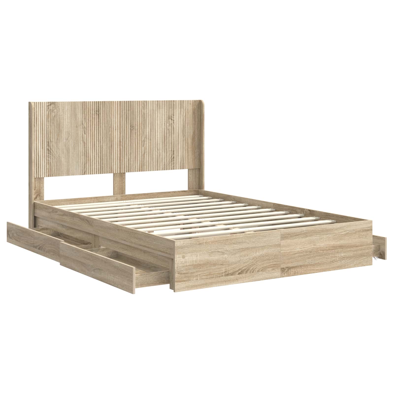 vidaXL Bed Frame with Storage and Headboard 2 pcs Engineered Wood 5