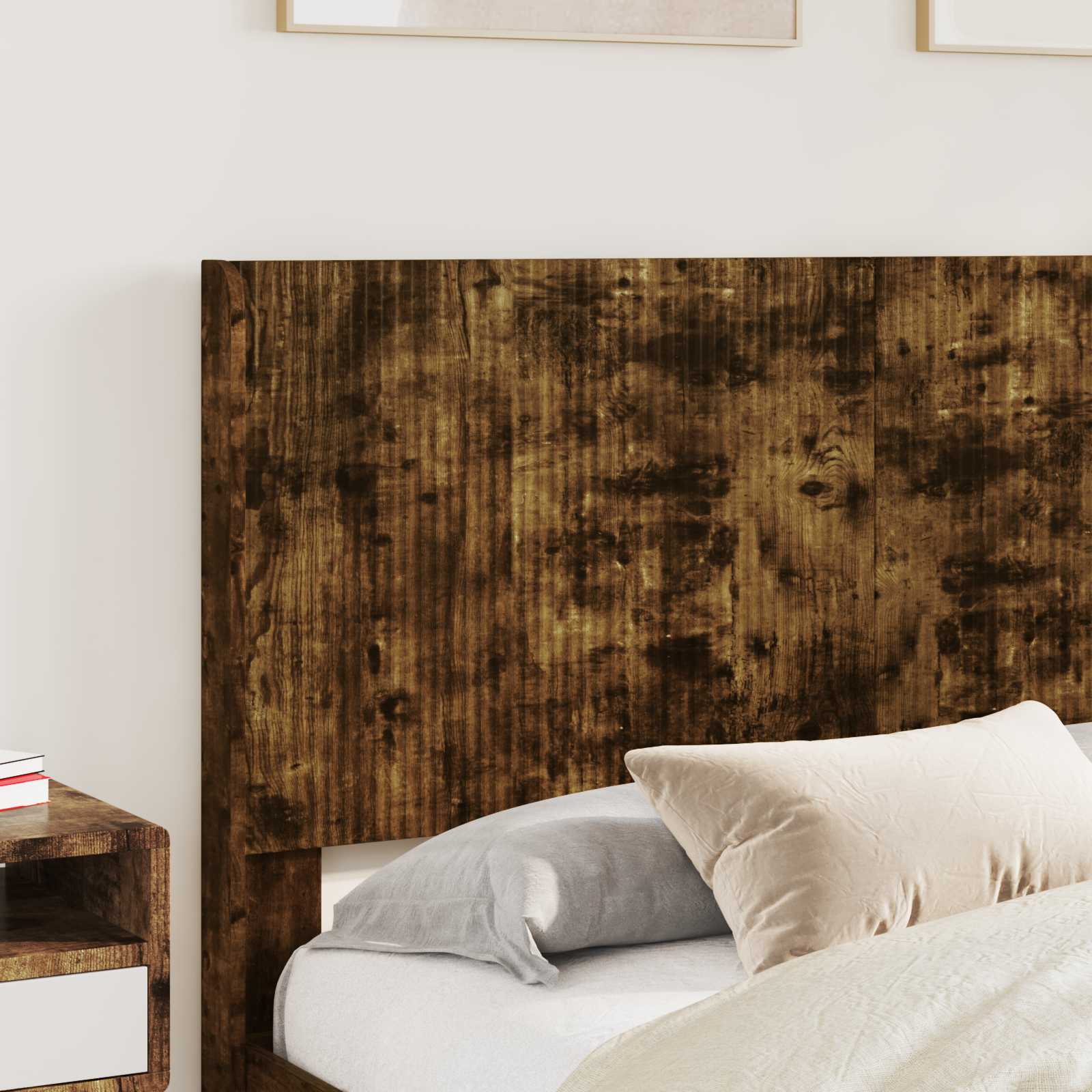 vidaXL Bed Frame with Storage and Headboard Smoked Oak 135 x 190 cm 3