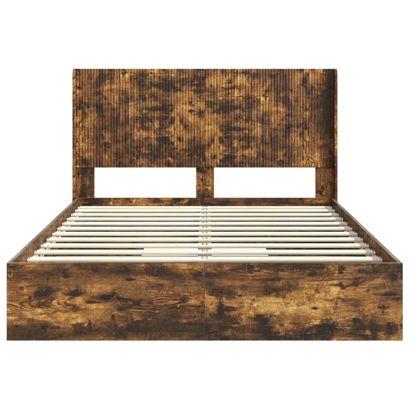vidaXL Bed Frame with Storage and Headboard Smoked Oak 135 x 190 cm 6