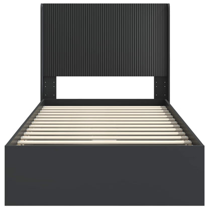 vidaXL Bed Frame with Storage and Headboard Black 90 x 190 cm 6