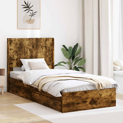vidaXL Bed Frame with Storage and Headboard Length 190 cm
