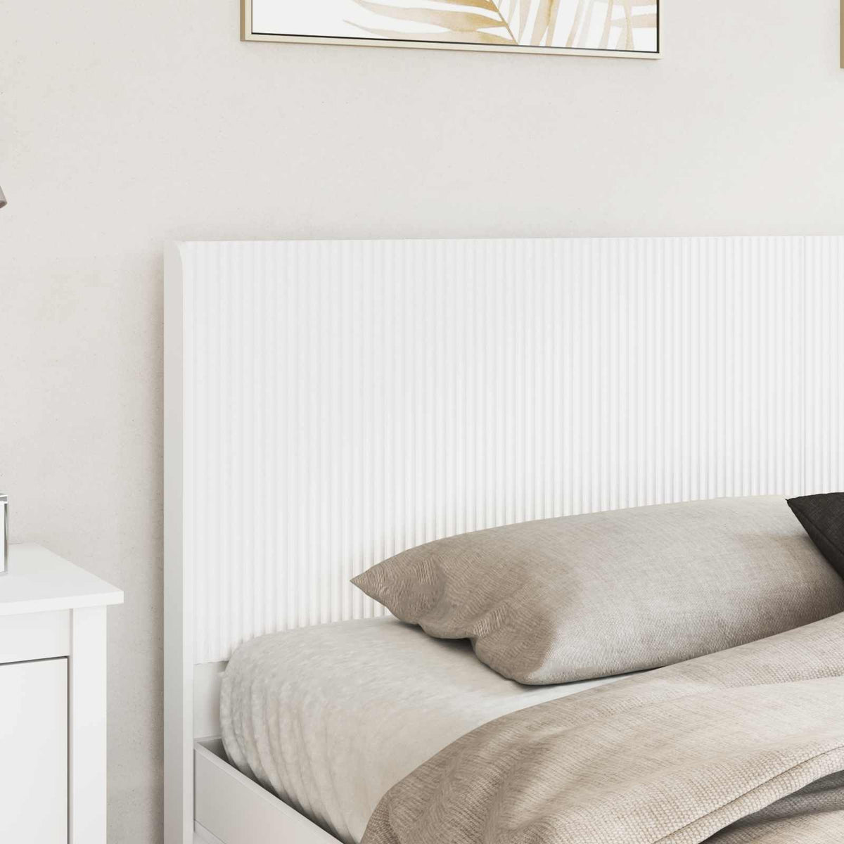 vidaXL Bed Frame with Storage and Headboard White Engineered Wood 3