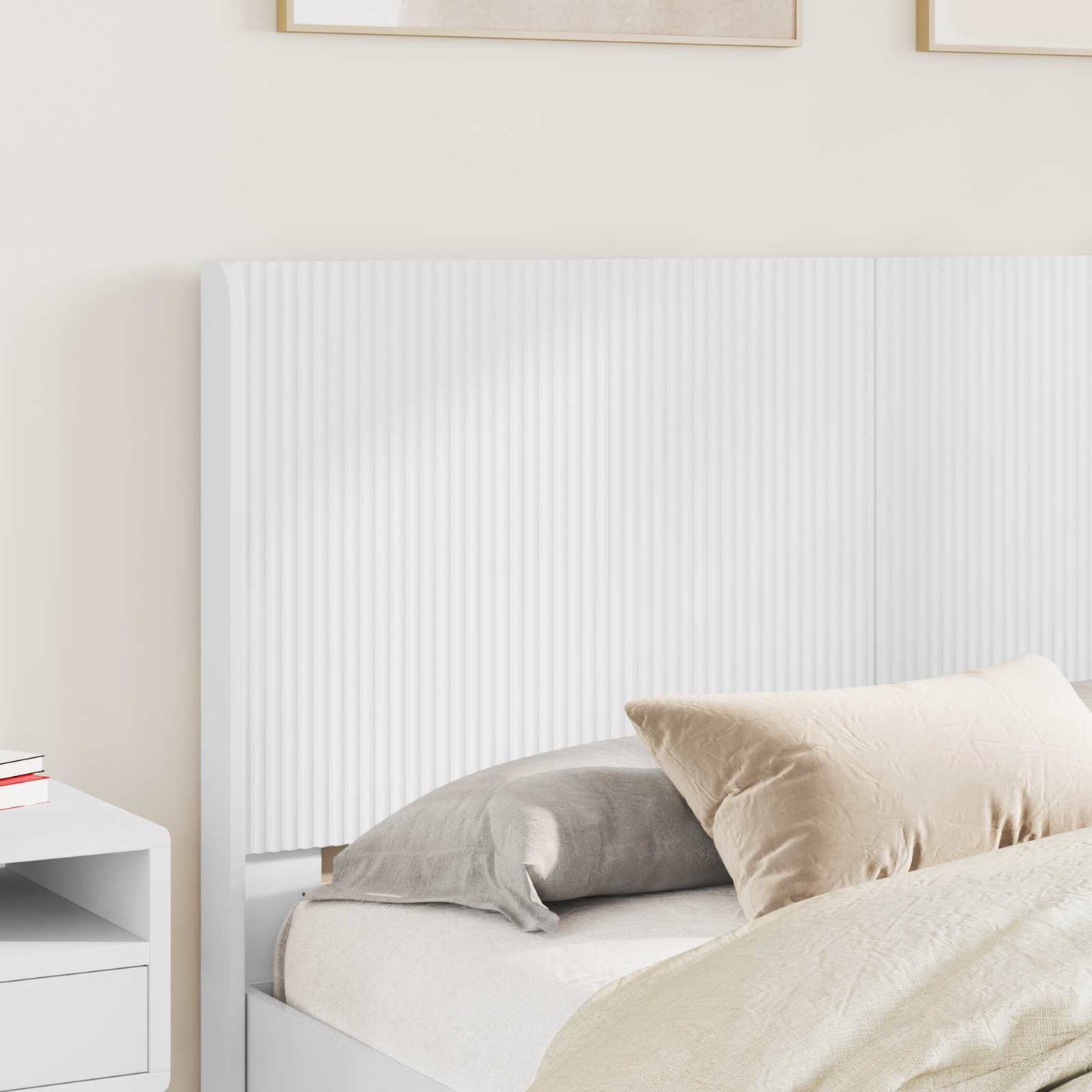 vidaXL Bed Frame with Storage and Headboard White Engineered Wood 3