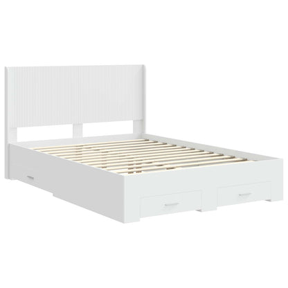 vidaXL Bed Frame with Storage and Headboard White Engineered Wood 4