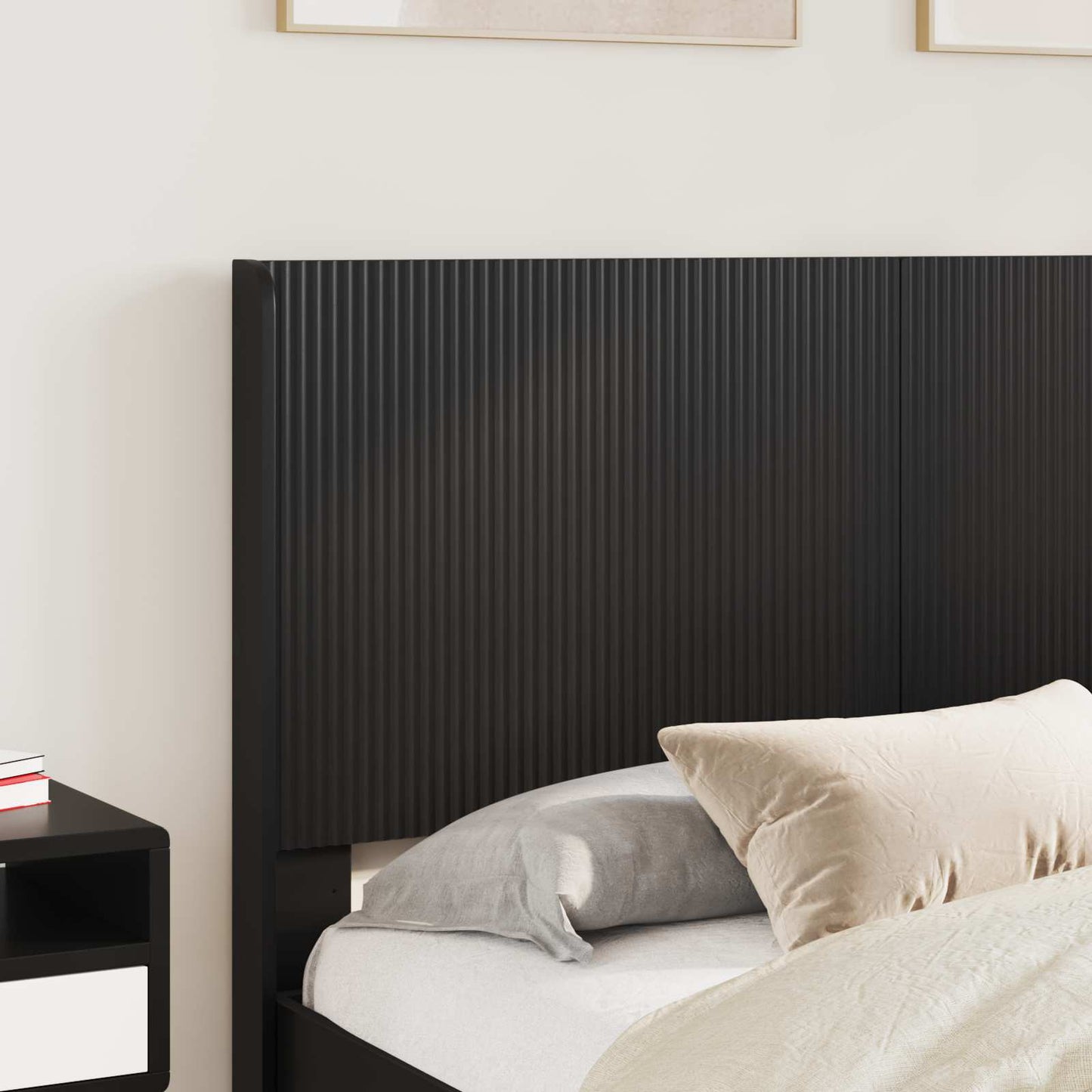 vidaXL Bed Frame with Storage and Headboard Black 135 x 190 cm 3