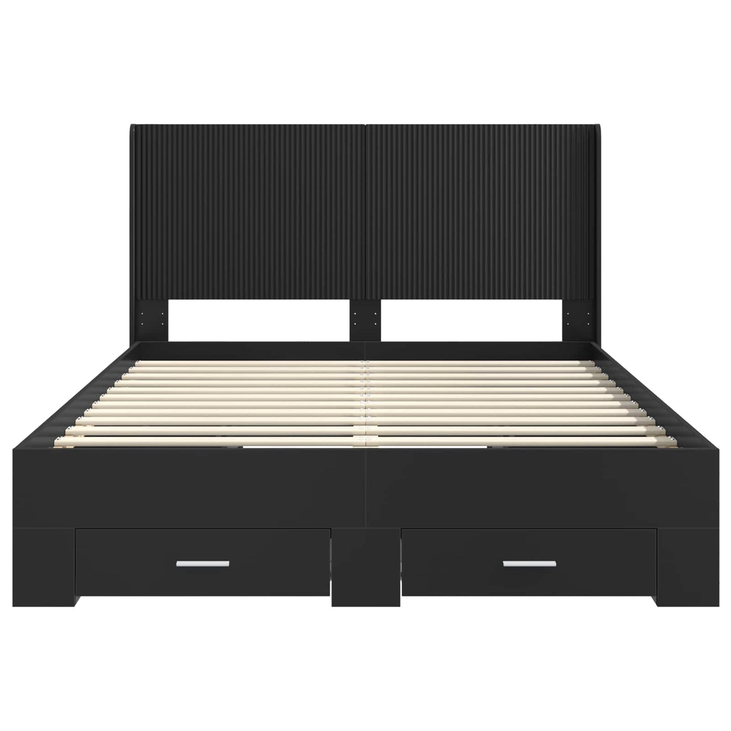 vidaXL Bed Frame with Storage and Headboard Black 135 x 190 cm 6