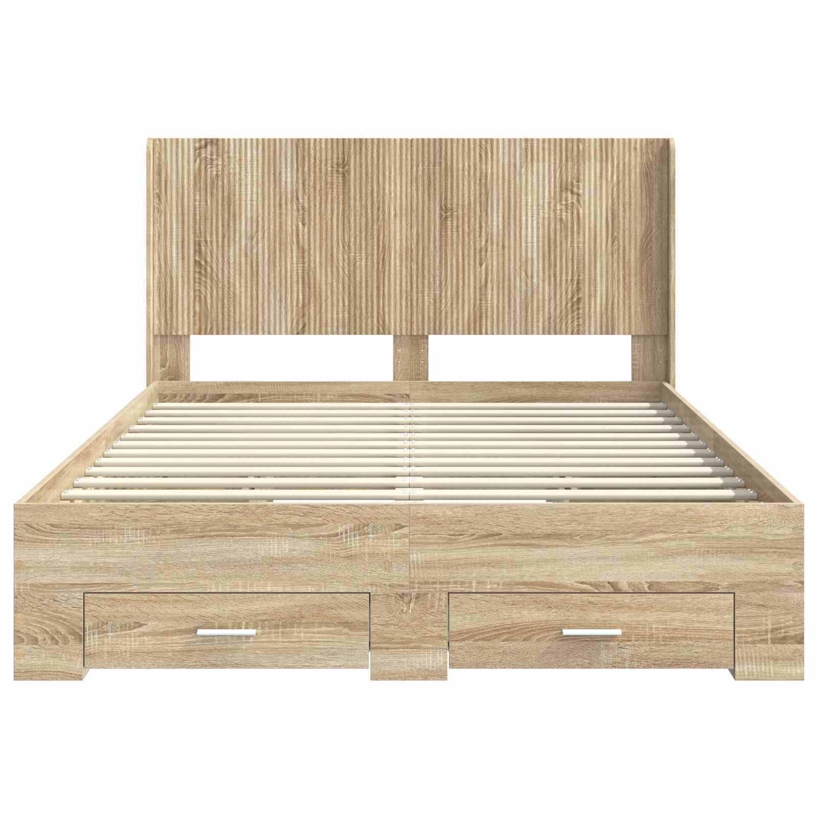 vidaXL Bed Frame with Storage and Headboard Sonoma Oak Engineered Wood 6