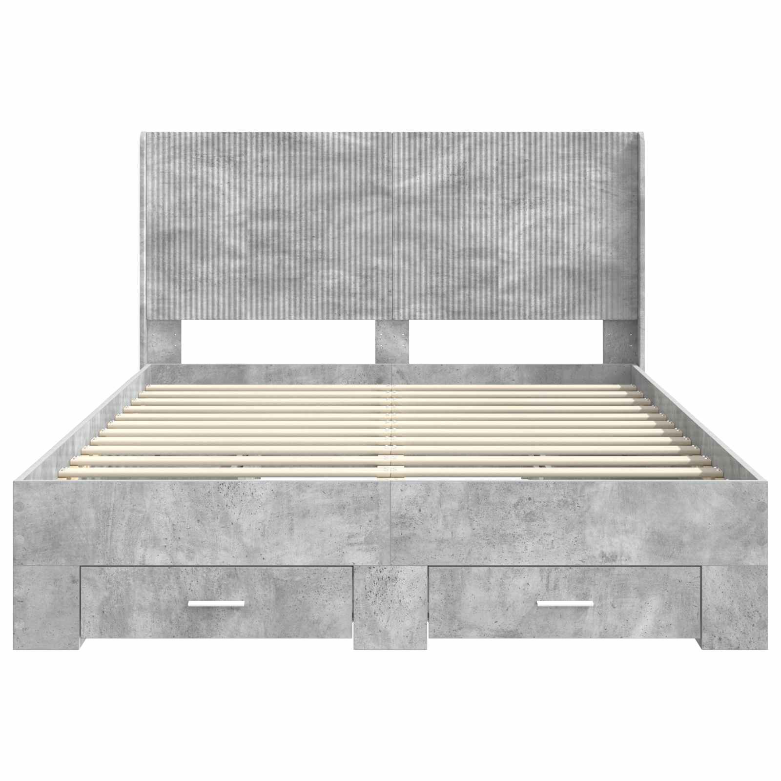 vidaXL Bed Frame with Storage and Headboard Concrete Grey 6