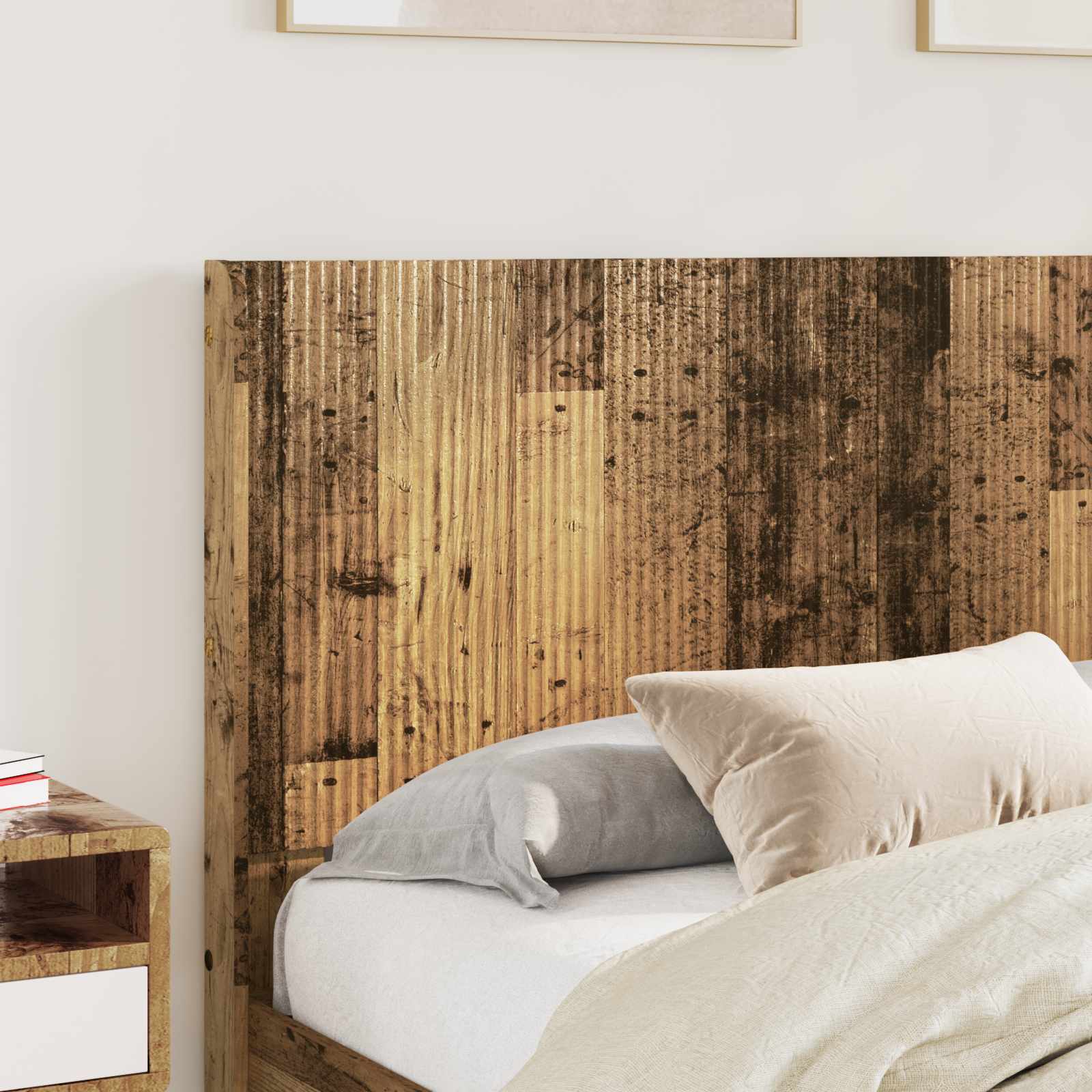 vidaXL Bed Frame with Storage and Headboard Old wood Engineered Wood 3