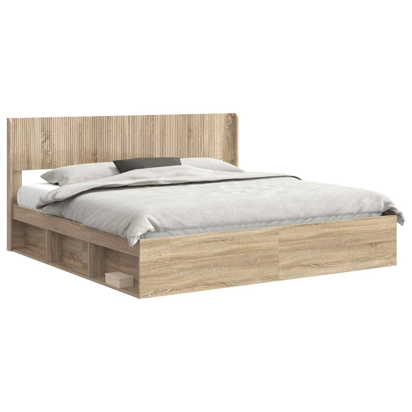 vidaXL Bed Frame with Storage and Headboard 2 pcs Engineered Wood 2