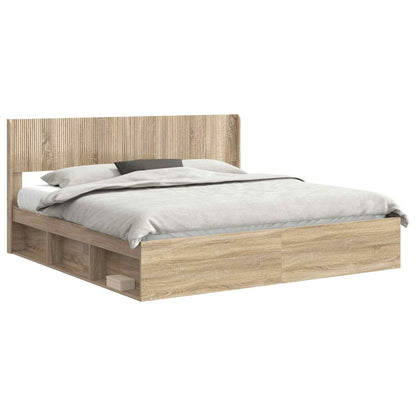 vidaXL Bed Frame with Storage and Headboard 2 pcs Engineered Wood 2