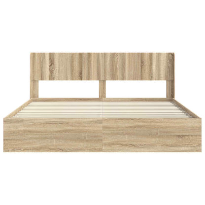 vidaXL Bed Frame with Storage and Headboard 2 pcs Engineered Wood 5