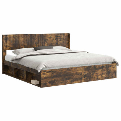 vidaXL Bed Frame with Storage and Headboard 2 pcs Engineered Wood 2