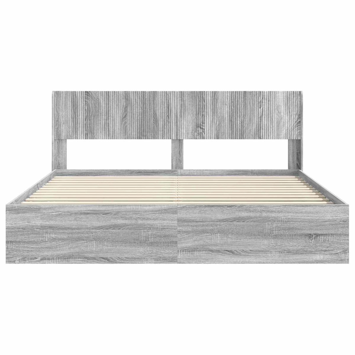 vidaXL Bed Frame with Storage and Headboard 2 pcs Grey Sonoma 5