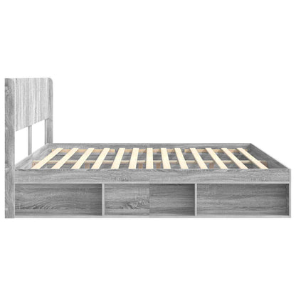 vidaXL Bed Frame with Storage and Headboard 2 pcs Grey Sonoma 6
