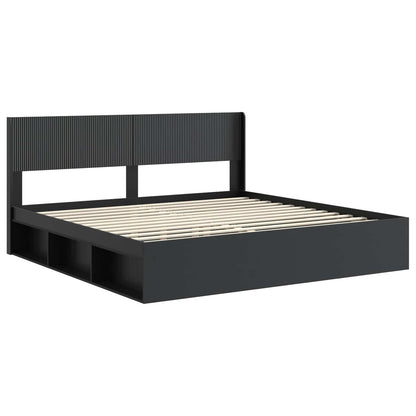 vidaXL Bed Frame with Storage and Headboard Black 180 x 200 cm 4