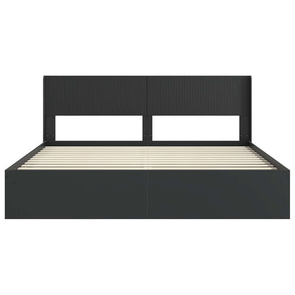 vidaXL Bed Frame with Storage and Headboard Black 180 x 200 cm 5