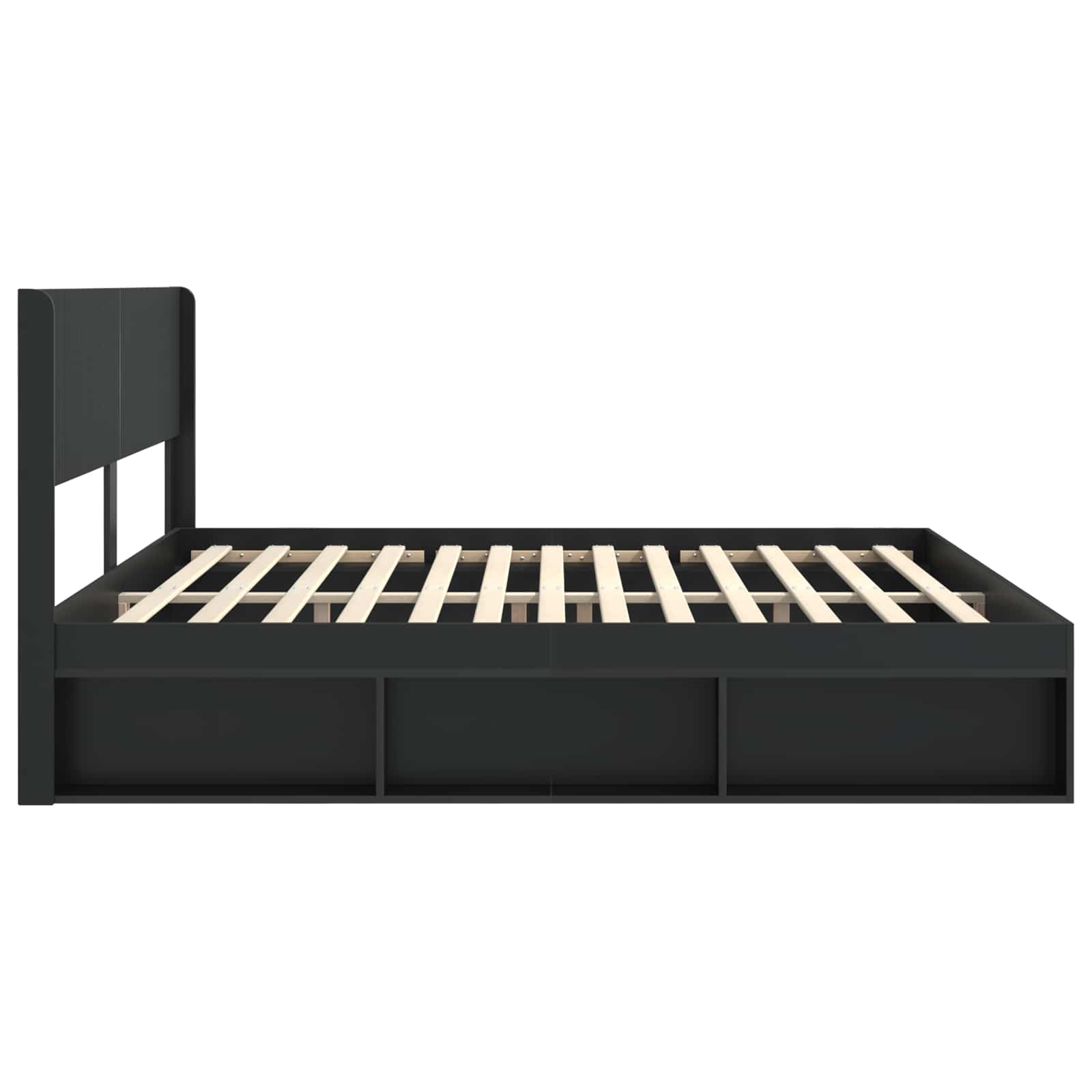 vidaXL Bed Frame with Storage and Headboard Black 180 x 200 cm 6