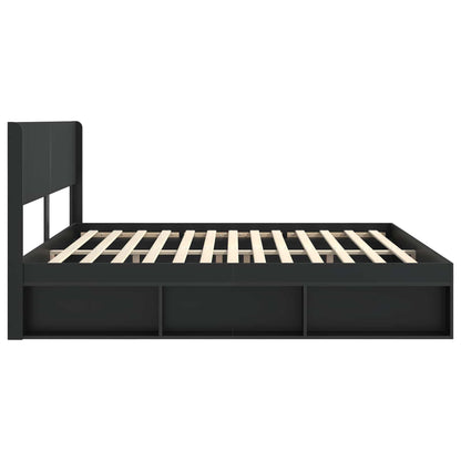vidaXL Bed Frame with Storage and Headboard Black 180 x 200 cm 6