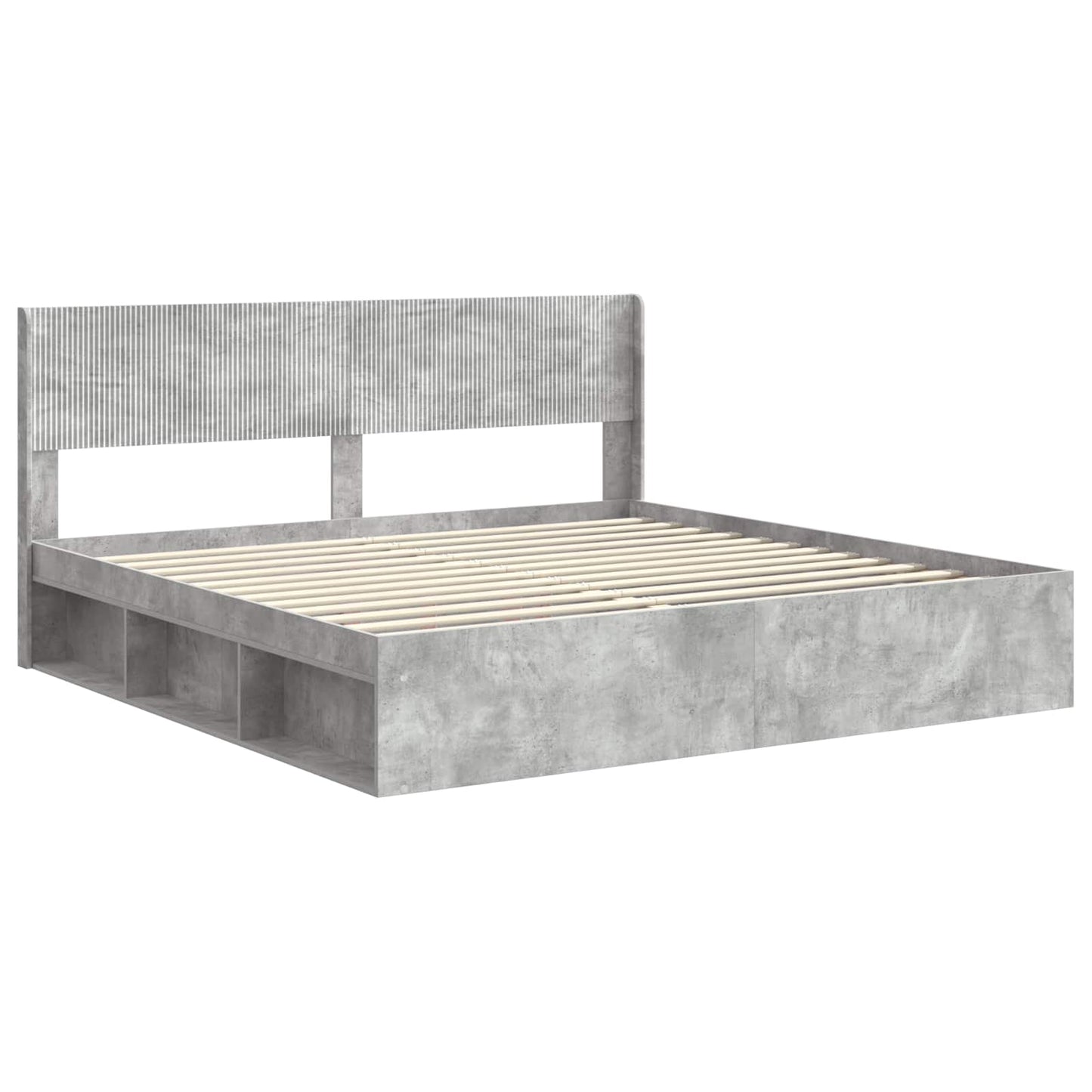 vidaXL Bed Frame with Storage and Headboard Concrete Grey 180 x 200 cm 4
