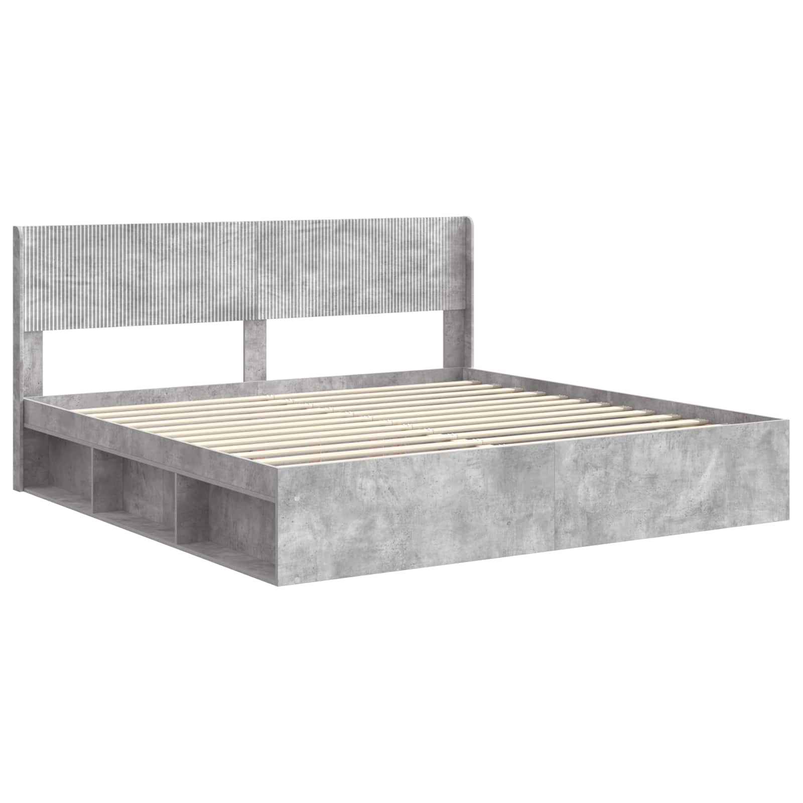 vidaXL Bed Frame with Storage and Headboard Concrete Grey 180 x 200 cm 4
